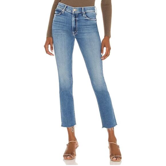Mother The Mid Rise Dazzler Ankle Fray Jeans In Riding The Cliffside Size 29 NWT